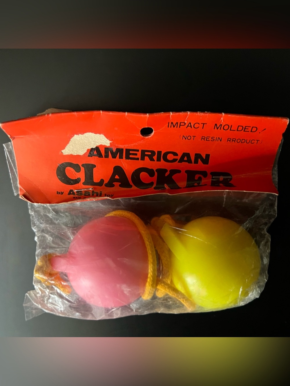 Two Tone Pink/Yellow American Clackers, Kerbangers~Brand New In Package